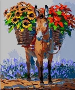 Donkey Carrying Flowers – 5D Diamond Painting