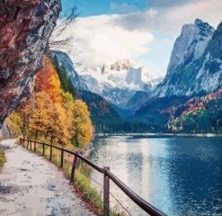 Beautiful Mountain Lake Road - 5D Diamond Paintings