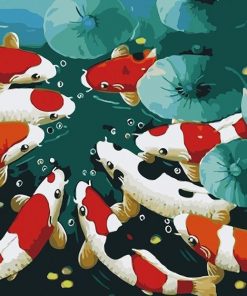 Colorful Koi Fish - 5D Diamond Painting