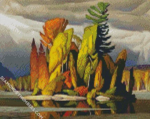 Little Island group of seven diamond paintings