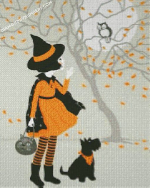 Little halloween witch diamond paintings