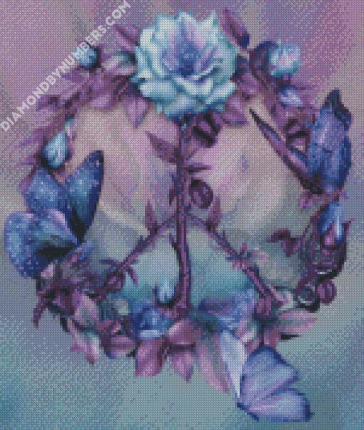 Peace Sign Flowers diamond paintings