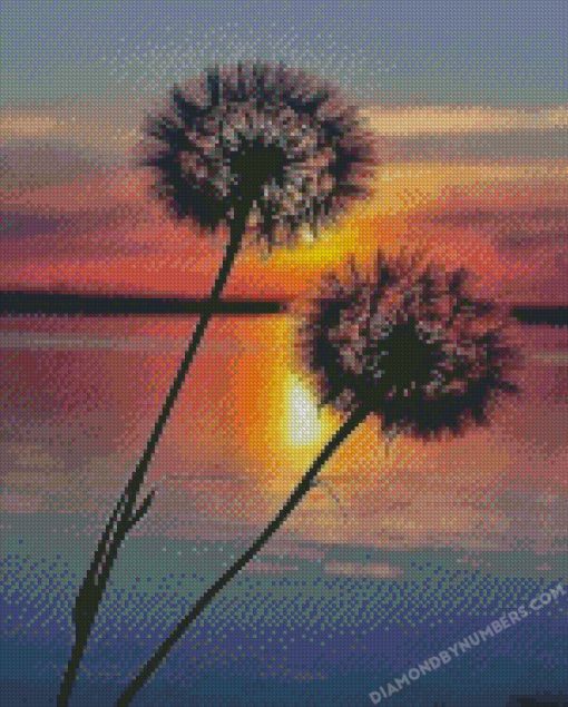 Sunset Dandelion diamond paintings