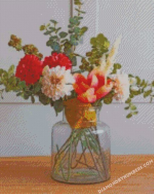aesthetic flowers and glass vase diamond paintings