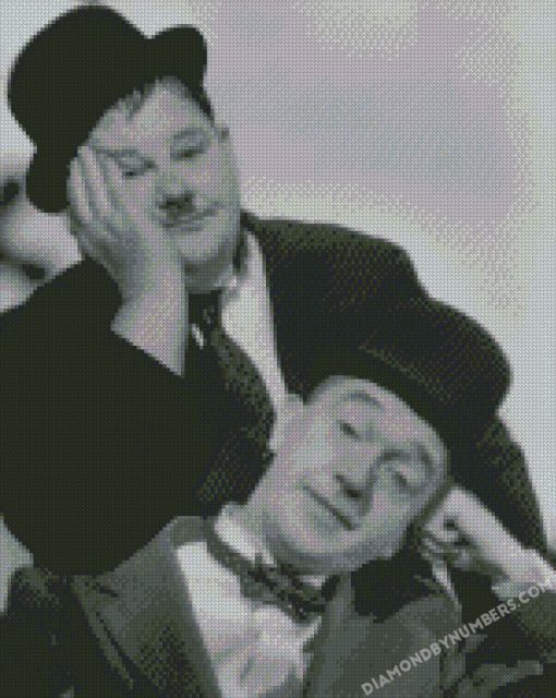 black and white laurel and hardy diamond paintings