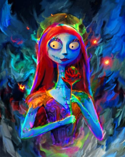 Colorful Sally Nightmare Before Christmas paint by numbers