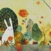 cute hare illustration diamond painting