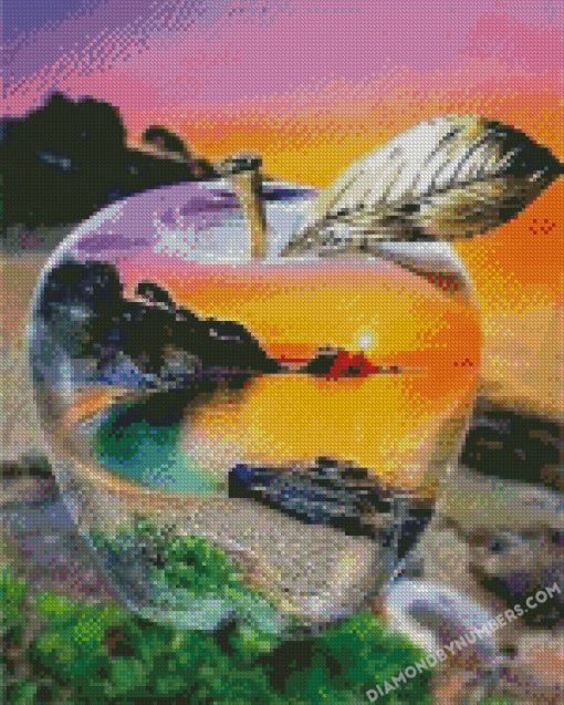 glass apple sunset diamond paintings