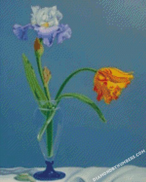 glass vase and flowers diamond paintings