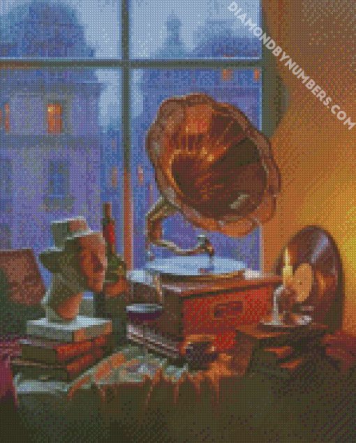 gramophone aesthetic diamond paintings