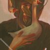 man and swans diamond painting