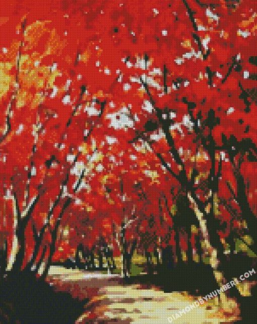 red maple leaves diamond paintings