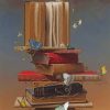 vintage books and butterflies