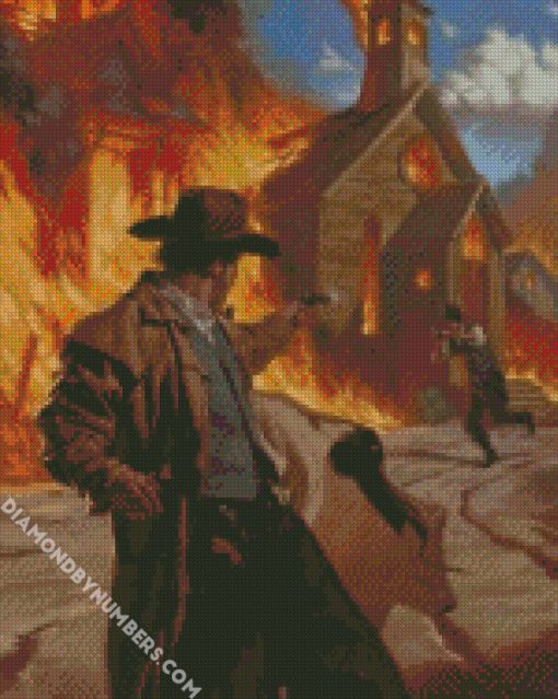 wild west gunfight diamond painting