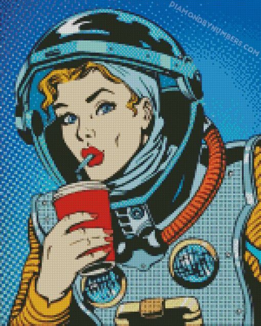 Astronaut Girl Pop Art diamond paintings