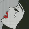 Black and White Crying Girl diamond painting