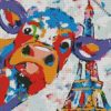 Colorful Cow At Paris diamond paintings