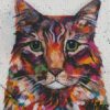 Colorful Tabby Cat diamond paintings