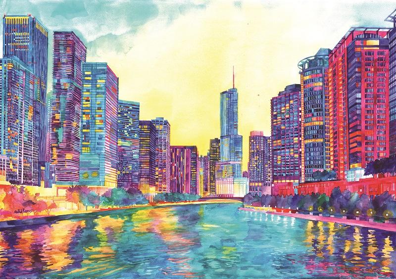 Colorful_Chicago_-_Cities_Paint_By_Numbers Colorful Chicago Paint by numbers