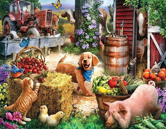 Farm Animals Paint by numbers