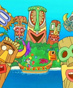 Squidward Tiki Land Paint by numbers