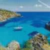Yacht in mediterranean sea diamond painting