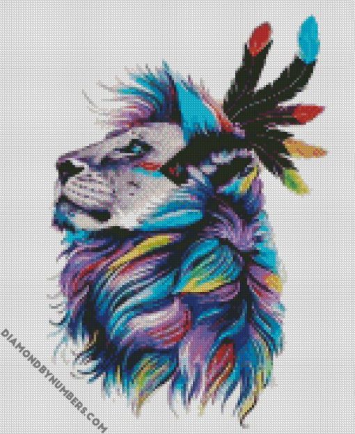 aesthetic colorful abstract lion diamond paintings