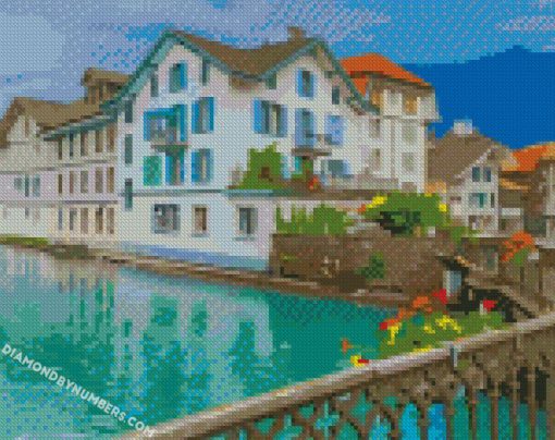 aesthetic houses near the beach diamond painting