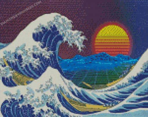 aesthetic the great wave diamond painting