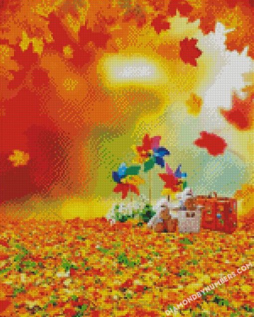 autumn golden maples diamond painting