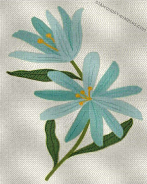 blue botanical diamond paintings