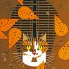 Cat And Leaves Paint by numbers