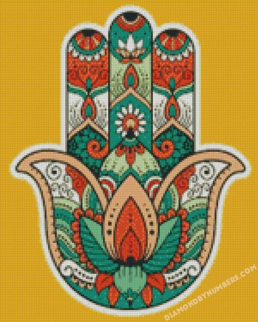 floral hamsa diamond painting