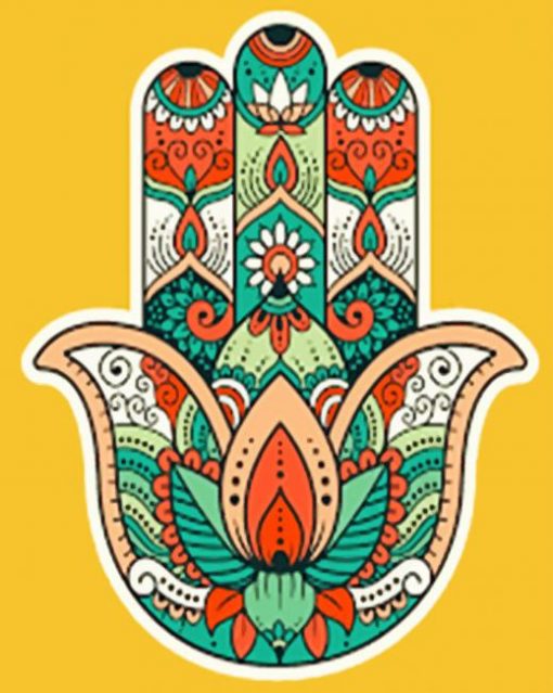 Floral Hamsa Paint by numbers