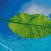 green leaf in water diamond paintings