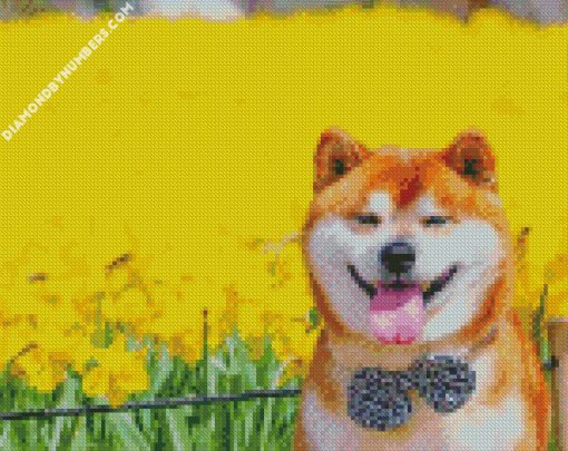 happy shiba inu diamond painting