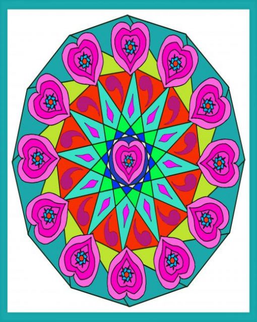 Mandala Heart paint by numbers