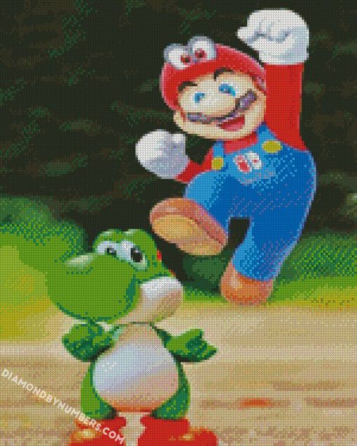 mario and Yoshi diamond paintings