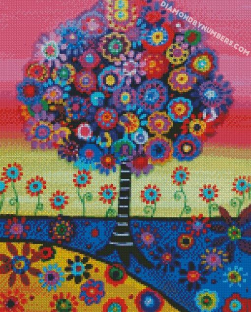 mexican folk art tree diamond paintings