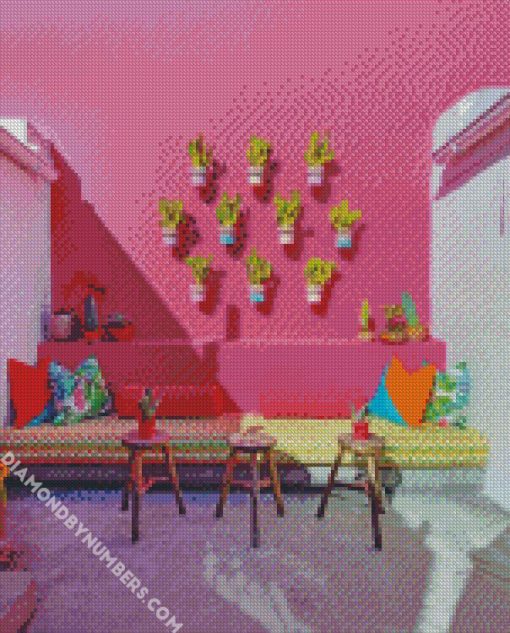 mexican house garden diamond painting