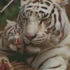 mum and her baby white tiger diamond painting