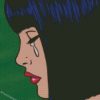 pop art girl sad diamond painting