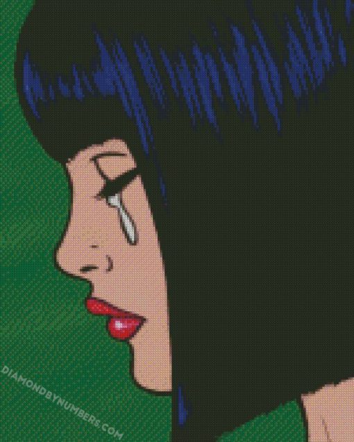 pop art girl sad diamond painting