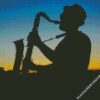 saxophone silhouette diamond painting
