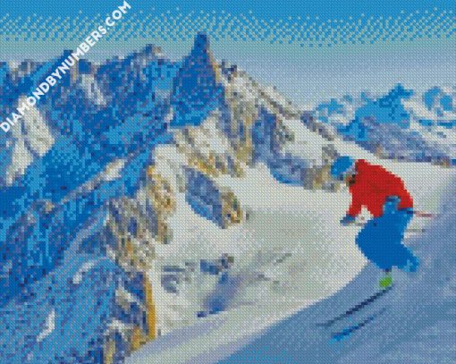 ski mountain diamond painting