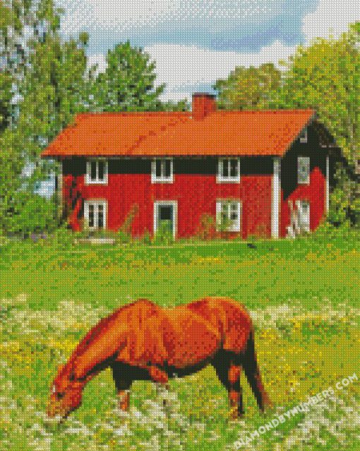 sweden farm diamond painting
