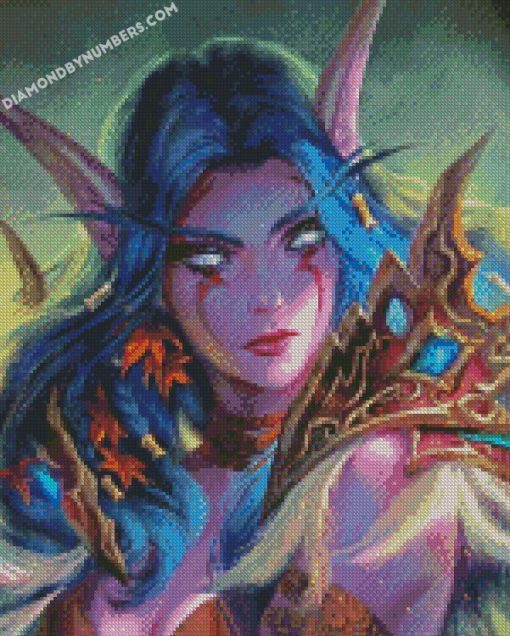 Night elf world of warcraft diamond paintings