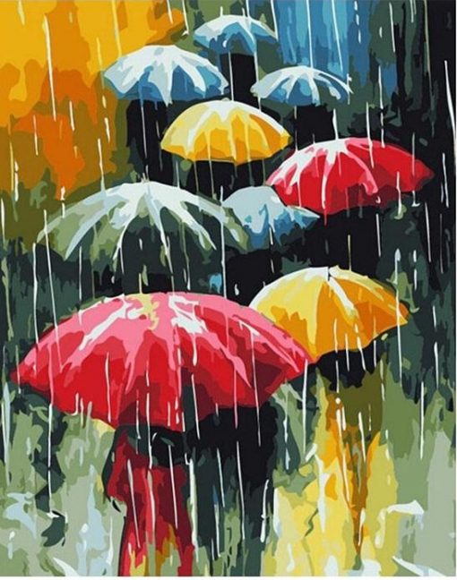 Colorful Umbrellas paint by numbers