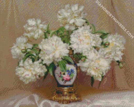 aesthetic flowers in ginger jar vase diamond painting