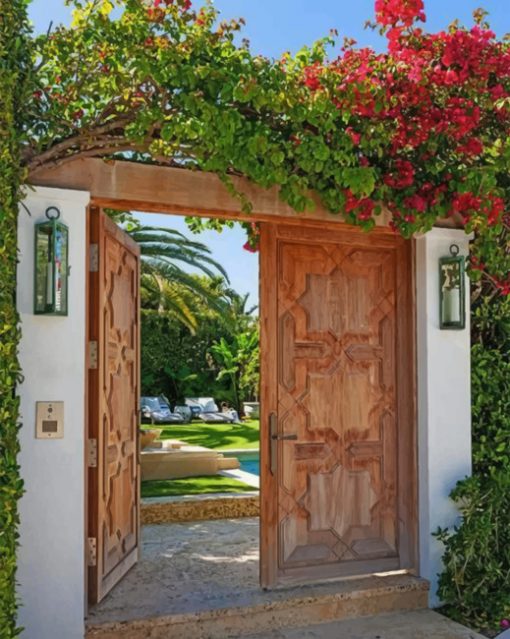 Aesthetic Garden Door paint by numbers